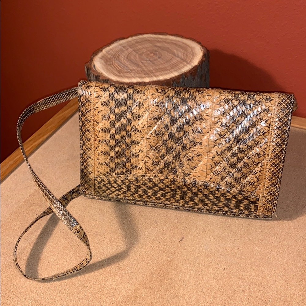 Tan Snakeskin Pattern Bag